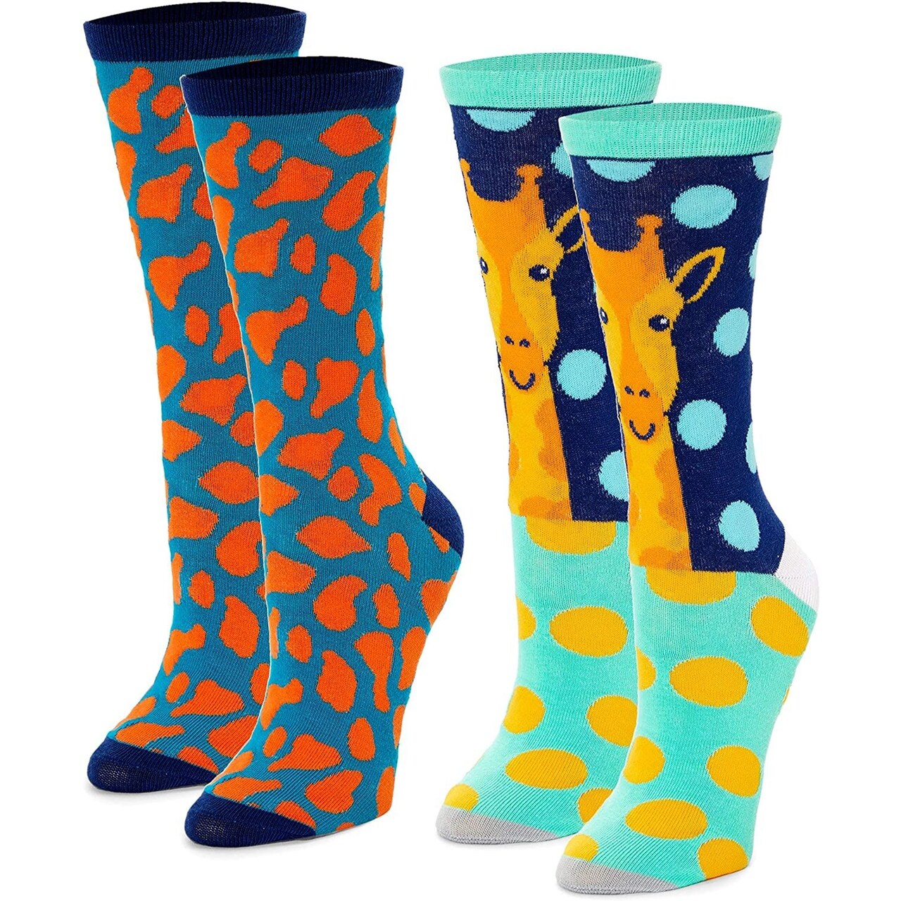Giraffe Socks for Men and Women, Novelty Sock Set (One Size, 2 Pairs)